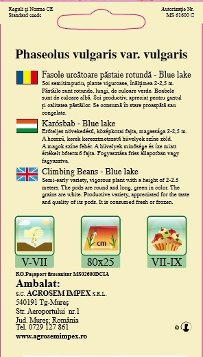 Fasole verde urcatoare Blue Lake 10gr [2]