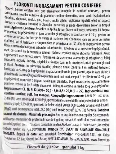 Florovit ingrasamant pentru conifere 1 kg [2]