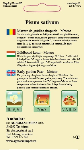 Mazare timpurie Meteor 100gr [2]