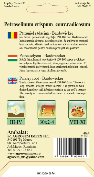Pătrunjel rădăcină Bardowicker 5gr [2]