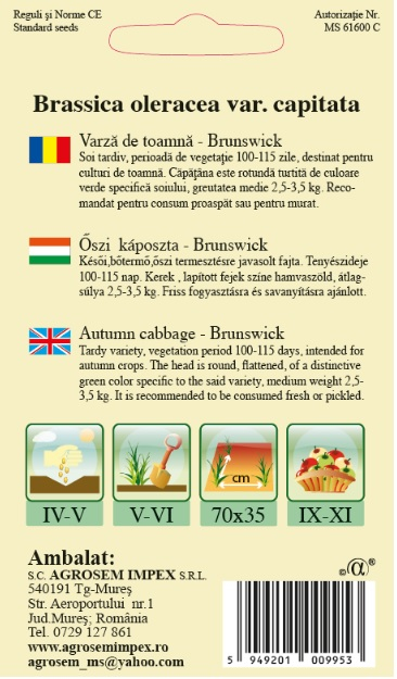 Varză de toamnă Brunswick 3gr [2]