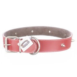 Zgarda piele ornamente 4/75cm nr 6, rosu [1]