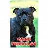 Animale de companie - Indicator câine periculos Amstaff negru