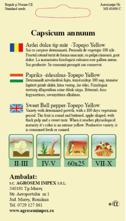 Ardei dulce tip mar Topepo Yellow 0.5gr [1]