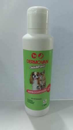 Suplimente si produse de uz veterinar - Dermovan sampon cu clorhexidina 4% 200ml