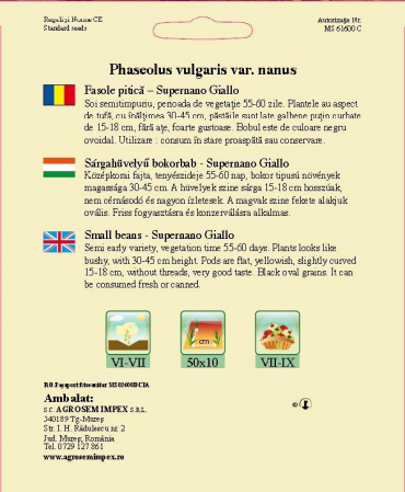 Fasole pitică galbenă lată Supernano giallo 40gr [1]