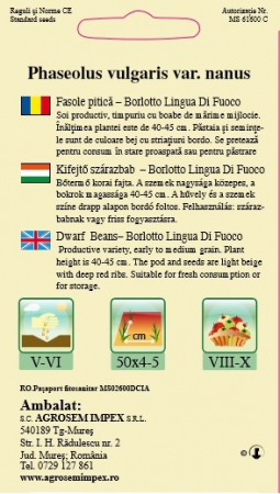 Fasole pitică tărcată Borlotto Lingua Di Fuoco 50gr [1]