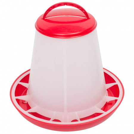 Accesorii - Hranitoare pasari 1kg, alb/rosu, maner plastic