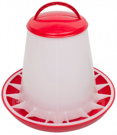 Hrănitoare - Hranitoare pasari model 3kg alb/rosu, maner plastic