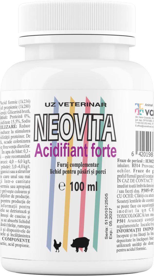 Suplimente si produse de uz veterinar - Neovita acidifiant forte 100ml