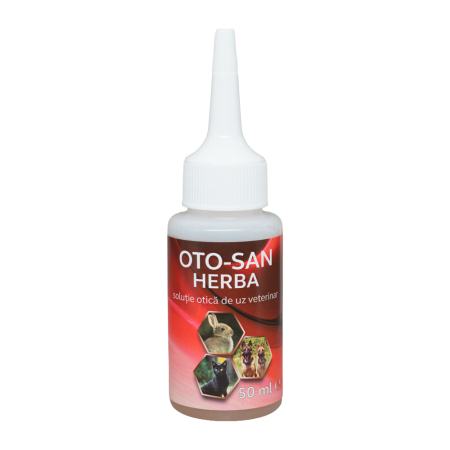 Suplimente si produse de uz veterinar - OTO-SAN Herba Soluție Otică 50 ML