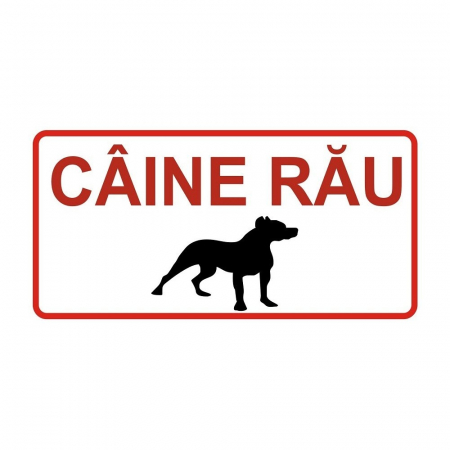 Animale de companie - Placuta caine rau 10/20 alba