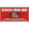 Animale de companie - Plăcuță câine rău 10/20 cm rosie