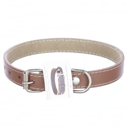 Animale de companie - Zgarda piele 2,0 cm/45 cm nr 2 maro