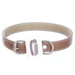 Animale de companie - Zgarda piele 3,0 cm/60 cm nr 4 maro