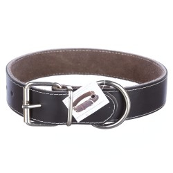 Animale de companie - Zgarda piele 4,0 cm/65 cm nr 5 negru
