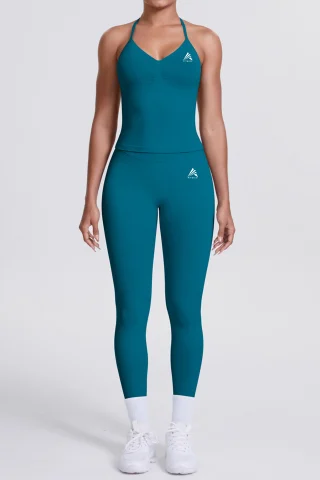 Bustiera FITSKIN V-Form Longline Midnight Green [3]