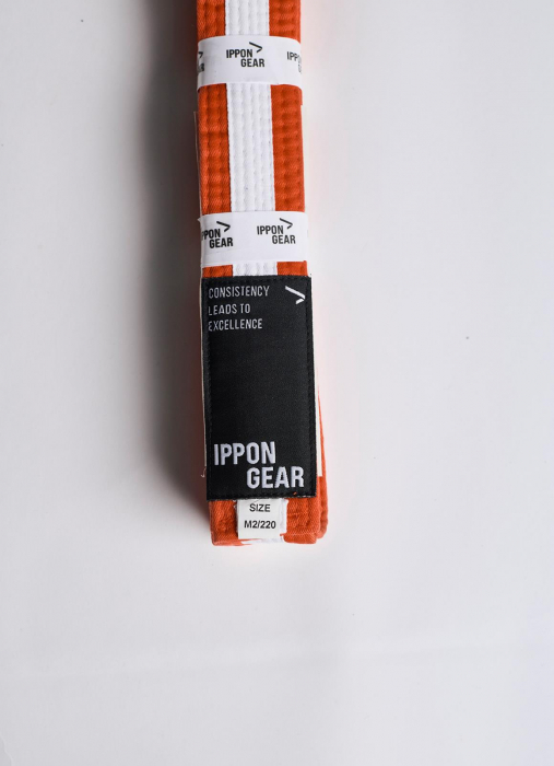 Centura BJJ Junior Ippon Gear Portocaliu/Alb [1]