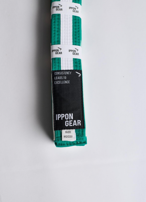 Centura BJJ Junior Ippon Gear Verde/Alb [1]