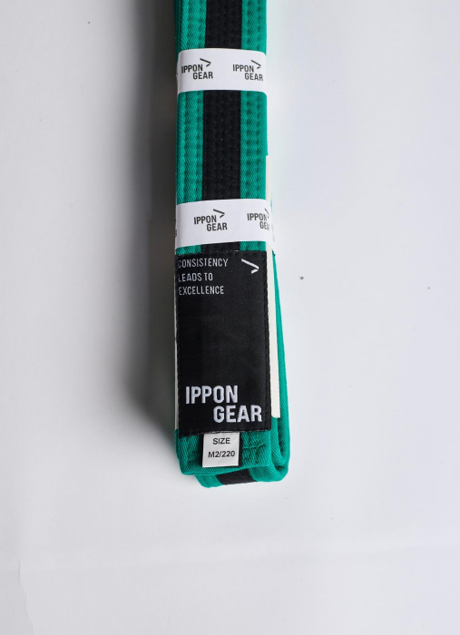 Centura BJJ Junior Ippon Gear Verde/Negru [1]