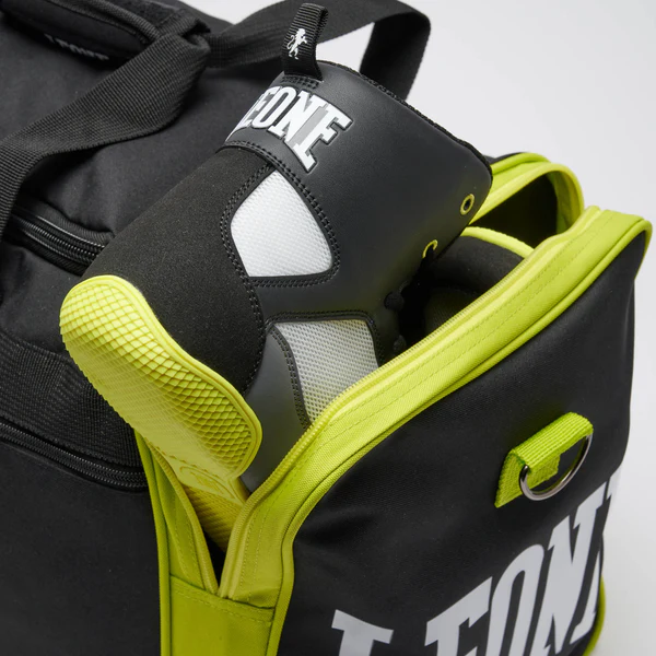 Geanta LEONE Color Block Negru/Verde [4]