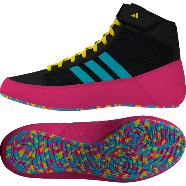Ghete de lupte Juniori Adidas Negru/Cyan [1]