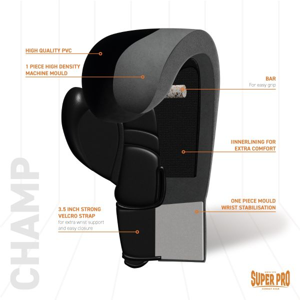 Manusi de Box Super Pro Combat Gear Champ Roz/Negru [5]