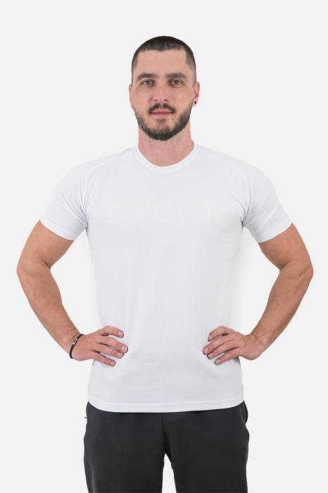Tricou Fitskin Masculin Bumbac FTSKN Alb [1]