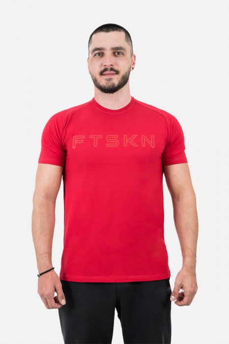 Tricou Fitskin Masculin Bumbac FTSKN Rosu [1]