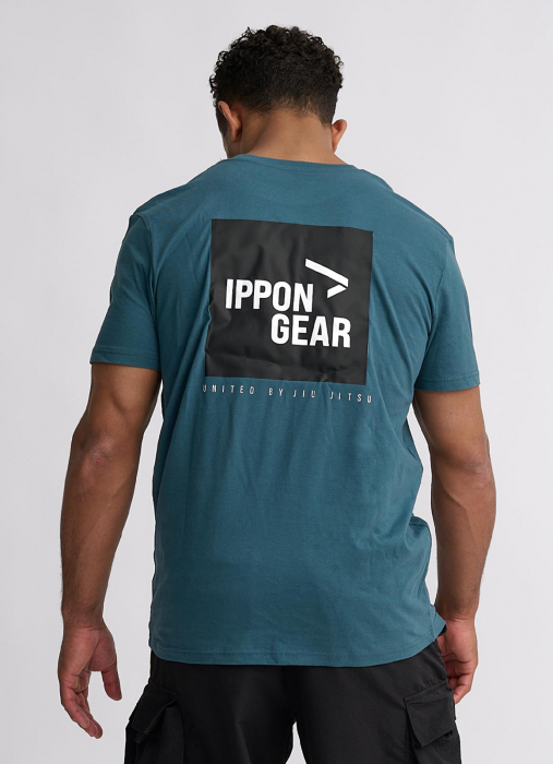 Tricou Ippon Gear Big Print BJJ Verde-Albastrui [5]