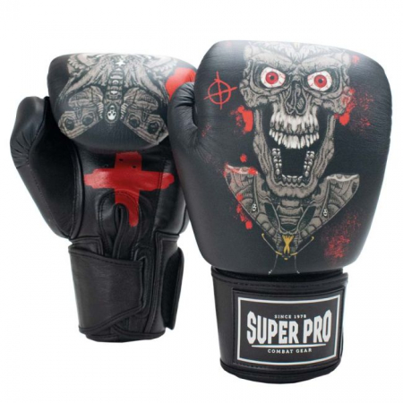 Manusi de Box - Manusi de Box Super Pro Combat Skull Negru/Gri