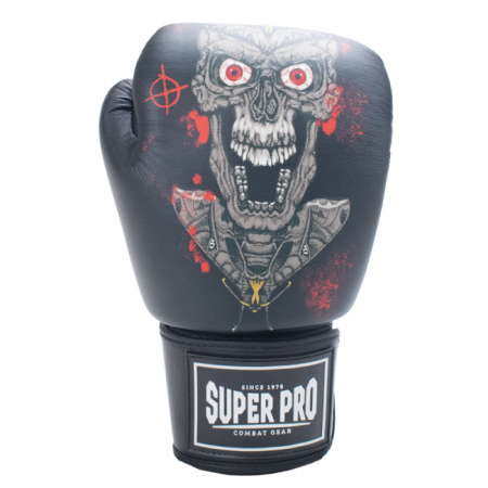 Manusi de Box Super Pro Combat Skull Negru/Gri [1]