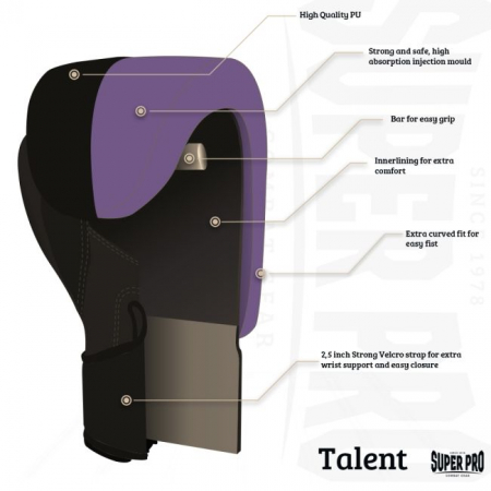 Manusi de Box Super Pro Combat Talent Negru/Alb [6]