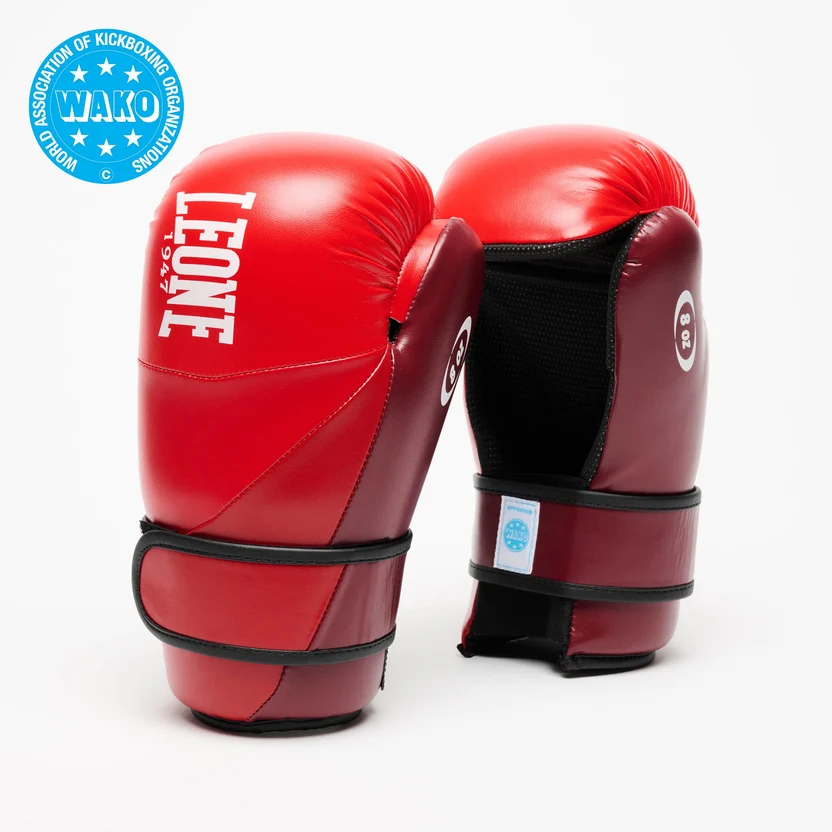 Mănuși de Kickboxing - Manusi Point Fighting Wako LEONE Rosii