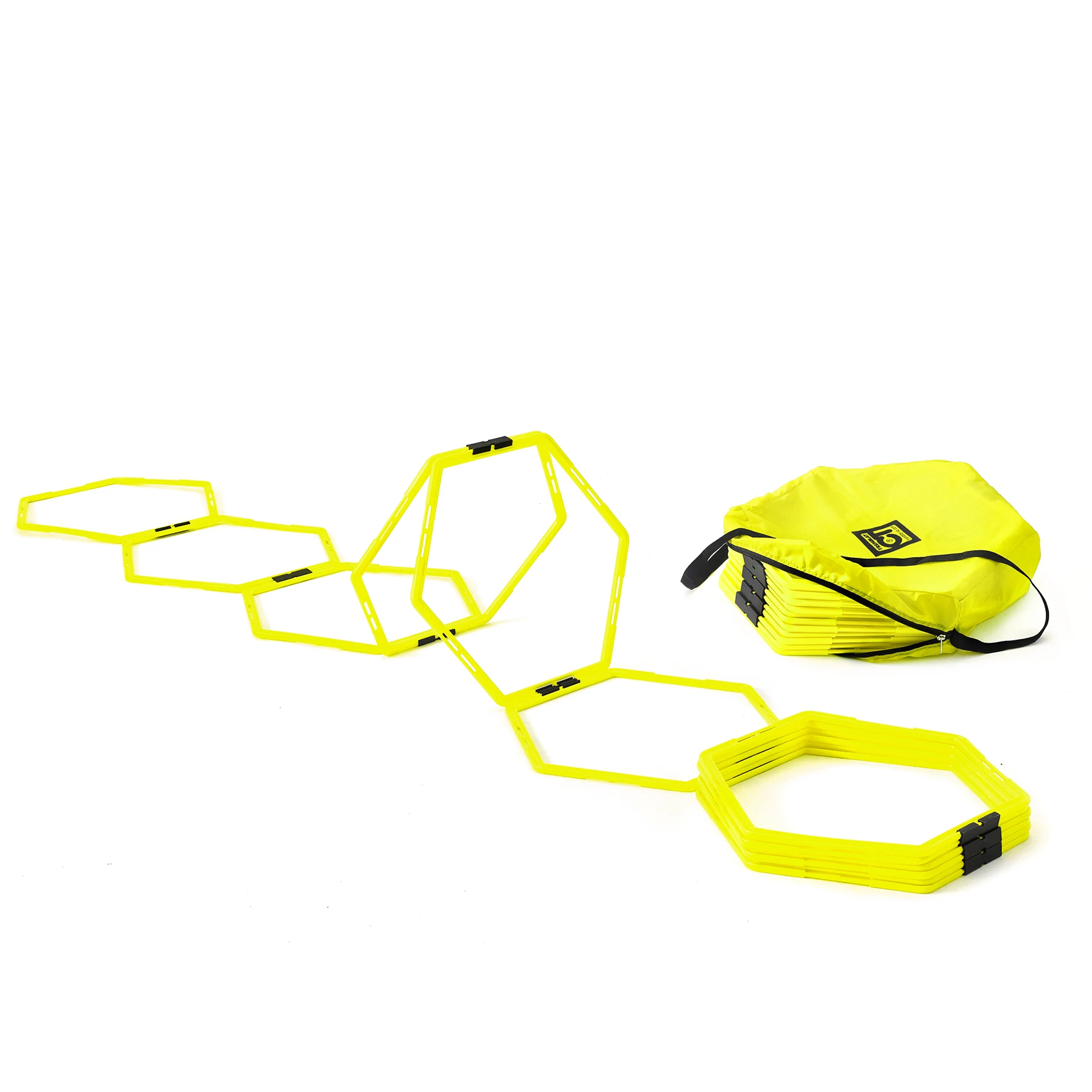 Motricitate si coordonare - Set de 12 Inele Hexagonale Fluo