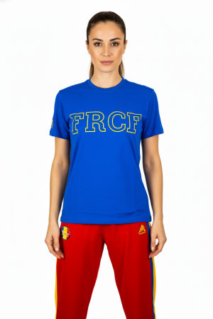 Tricouri - Tricou Bumbac Feminin Oficial FRCF Albastru