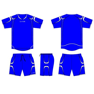 Noutati - Set Tricou/Short Fotbal Albastru/Alb