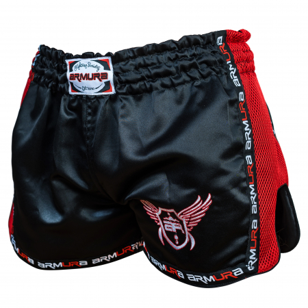 Shorturi Kickboxing si MMA - Short kickboxing ARMURA Muay 2.0 Negru/Rosu