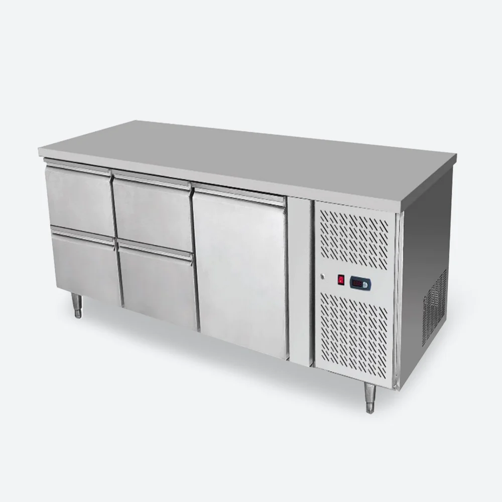 Mese Reci Cu Sertare - Masa Rece - 4 Sertare - 1 Usa  Verticala - 1.8 m INOX