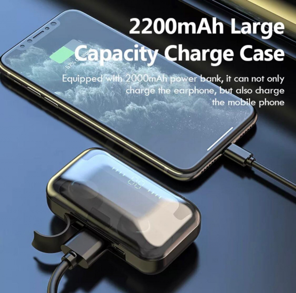 Casti Bluetooth V5.0 fara fir cu microfon 2200mAh [3]