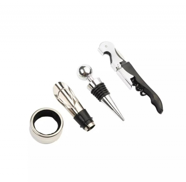 Set 4 buc accesorii pentru deschiderea sticlei de vin din oțel inoxidabil [9]