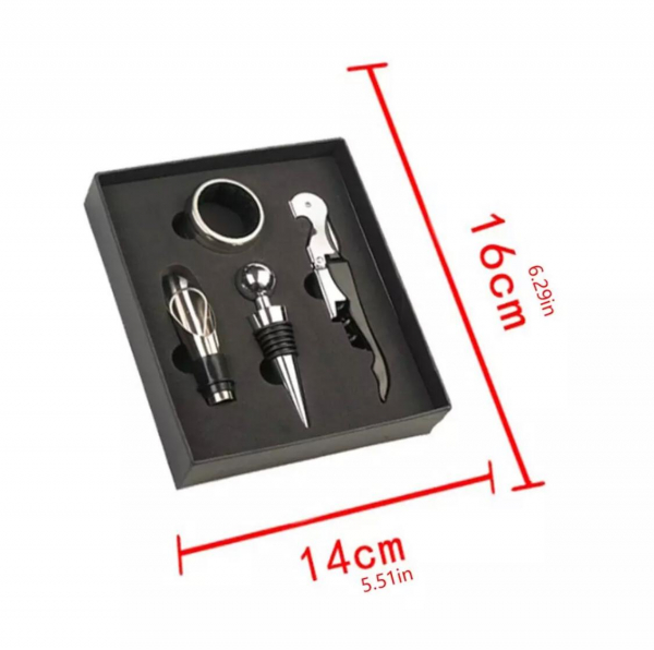 Set 4 buc accesorii pentru deschiderea sticlei de vin din oțel inoxidabil [8]