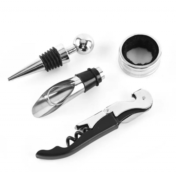 Set 4 buc accesorii pentru deschiderea sticlei de vin din oțel inoxidabil [6]