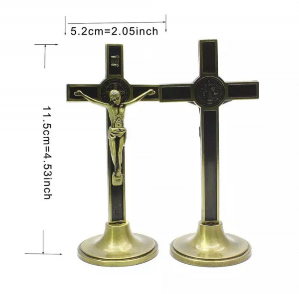 Ornament Iisus Crucifix Hristos Figurina din metal tip cruce [3]