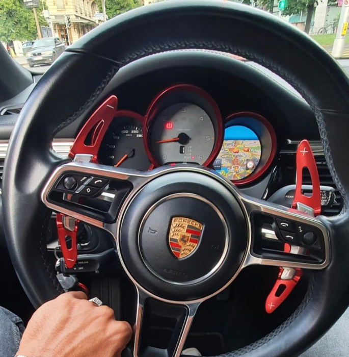 Set 2 padele volan pentru Porsche, Shift Paddle, Macan Cayenne 911 Carrera 991 Boxster/Cayman 718 Panamera 2016-2018 [7]