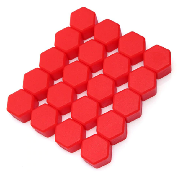 Set 20 capace prezoane din silicon colorate 17mm rosu [2]