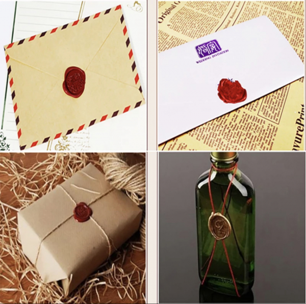 Set stampila + ceara + lingura in cutie de lemn gravat [6]