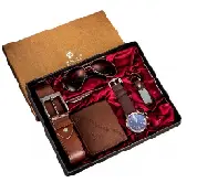 Aparate premium - 6 buc / set cadou pentru bărbați, ceas, ochelari, breloc, portofel, curea si pix