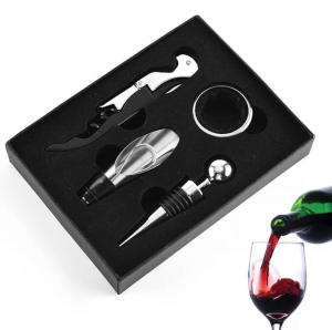 Set 4 buc accesorii pentru deschiderea sticlei de vin din oțel inoxidabil [1]