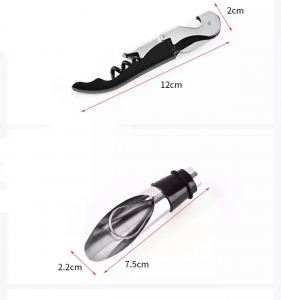 Set 4 buc accesorii pentru deschiderea sticlei de vin din oțel inoxidabil [4]